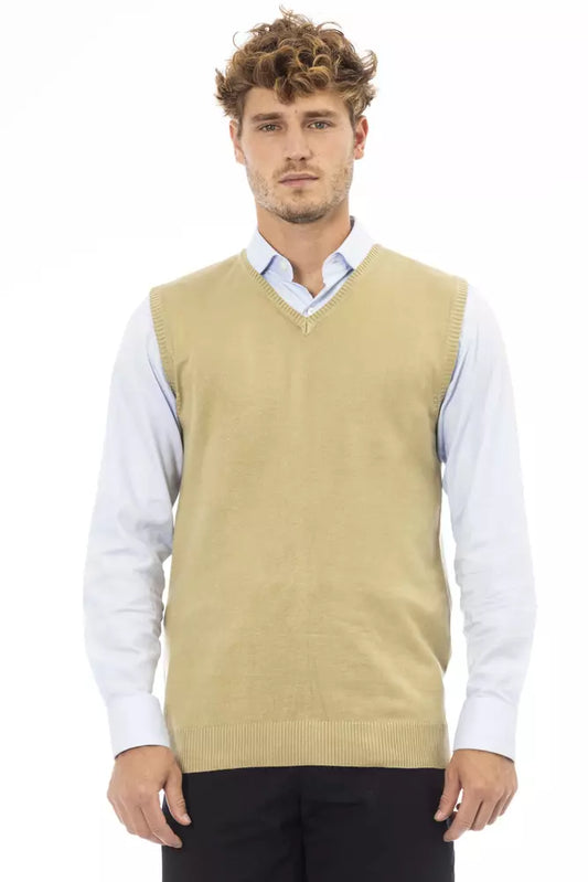 Alpha Studio Beige Viskose Herrenjacke