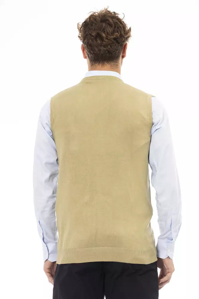 Alpha Studio Beige Viskose Herrenjacke