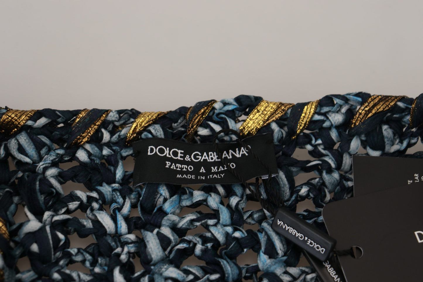 Dolce &amp; Gabbana Blauer Cardigan mit Knöpfen, handgefertigter Pullover