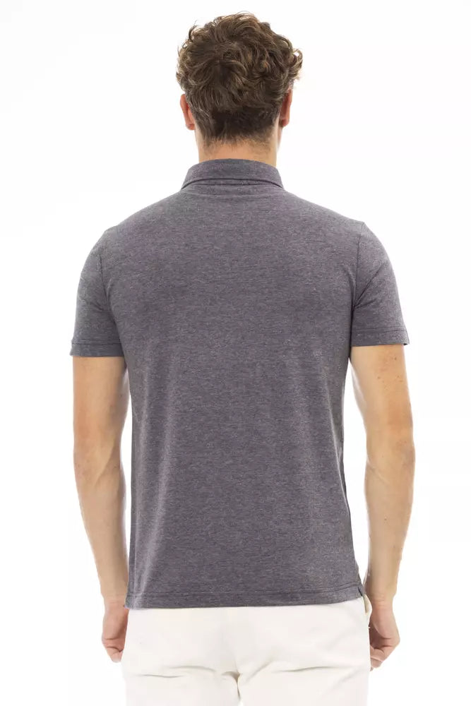 Baldinini Trend Graues Herren-Poloshirt aus Baumwolle