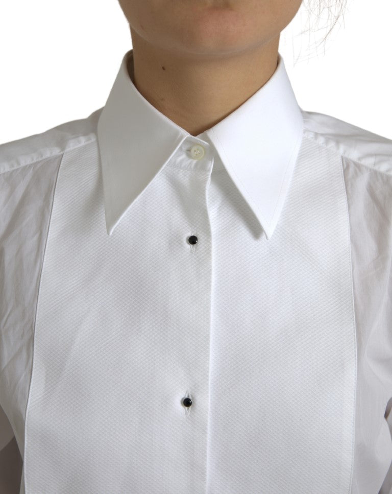 Dolce &amp; Gabbana Baumwollhemd mit Kragen und langen Ärmeln Weiß