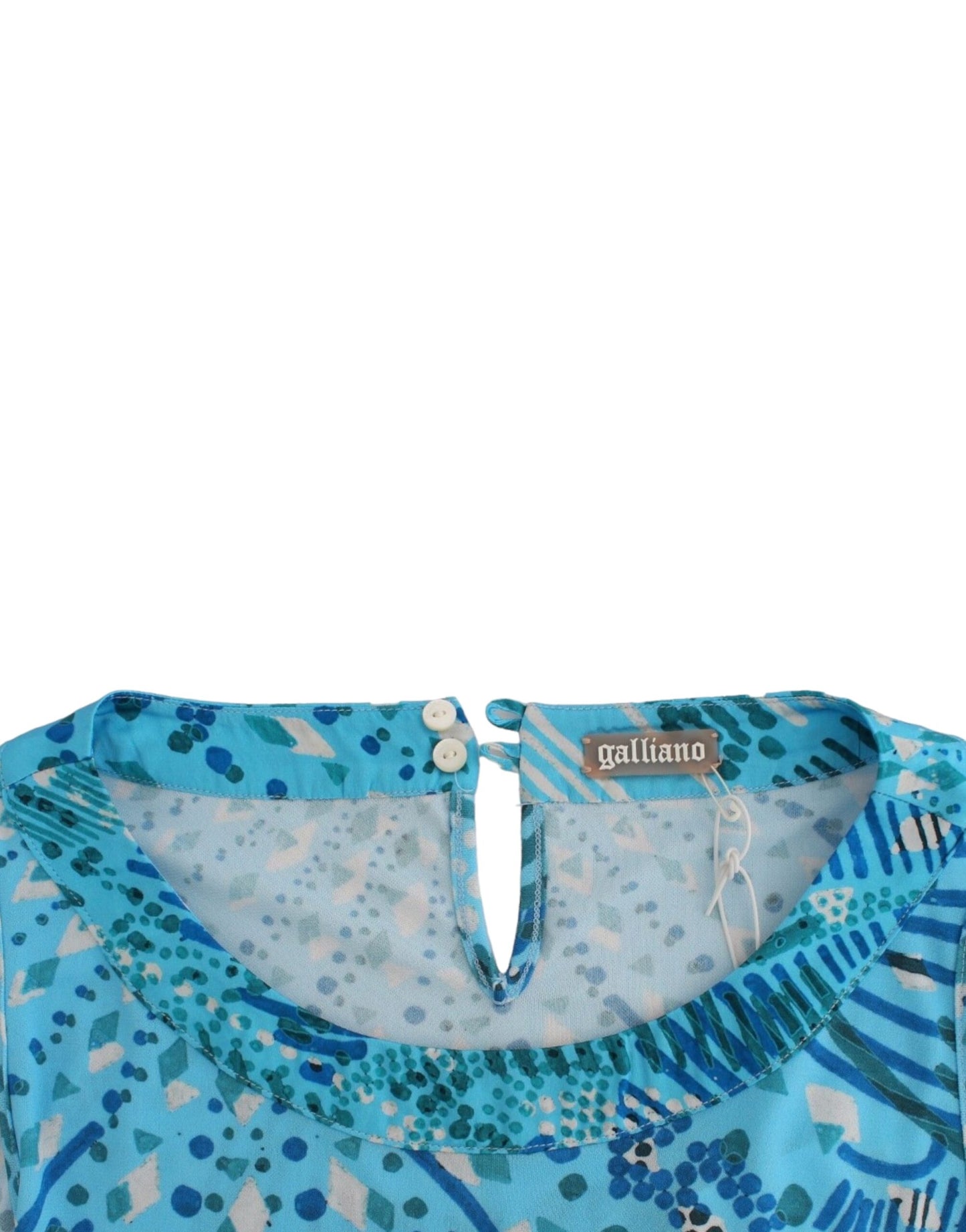 John Galliano Blaues bedrucktes Tanktop