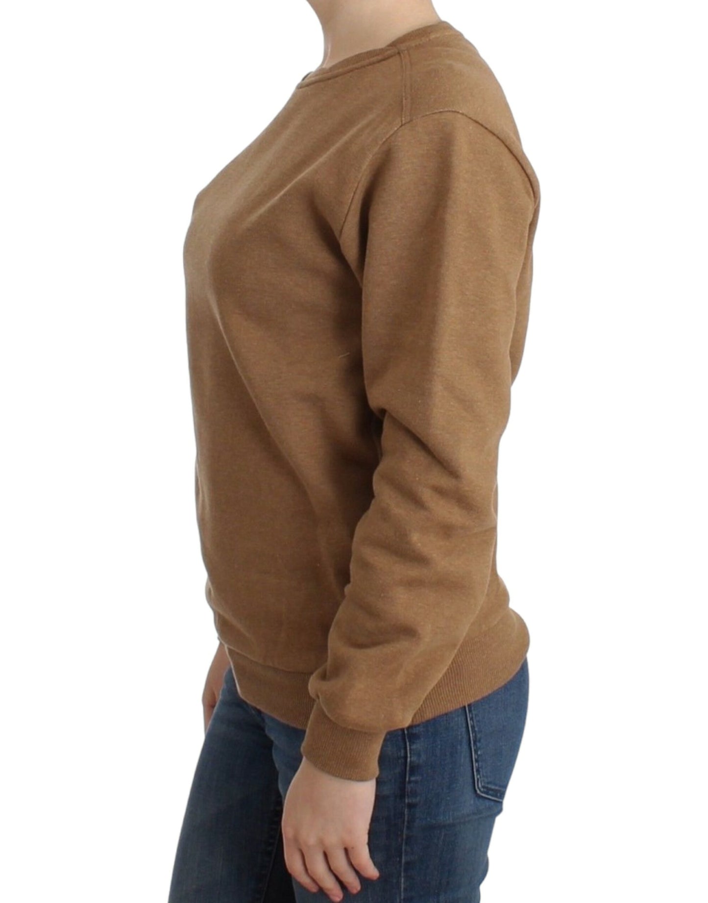 Brauner Baumwollpullover mit Rundhalsausschnitt von John Galliano