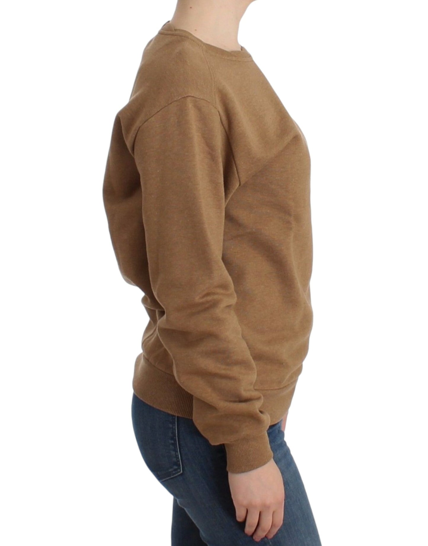 Brauner Baumwollpullover mit Rundhalsausschnitt von John Galliano