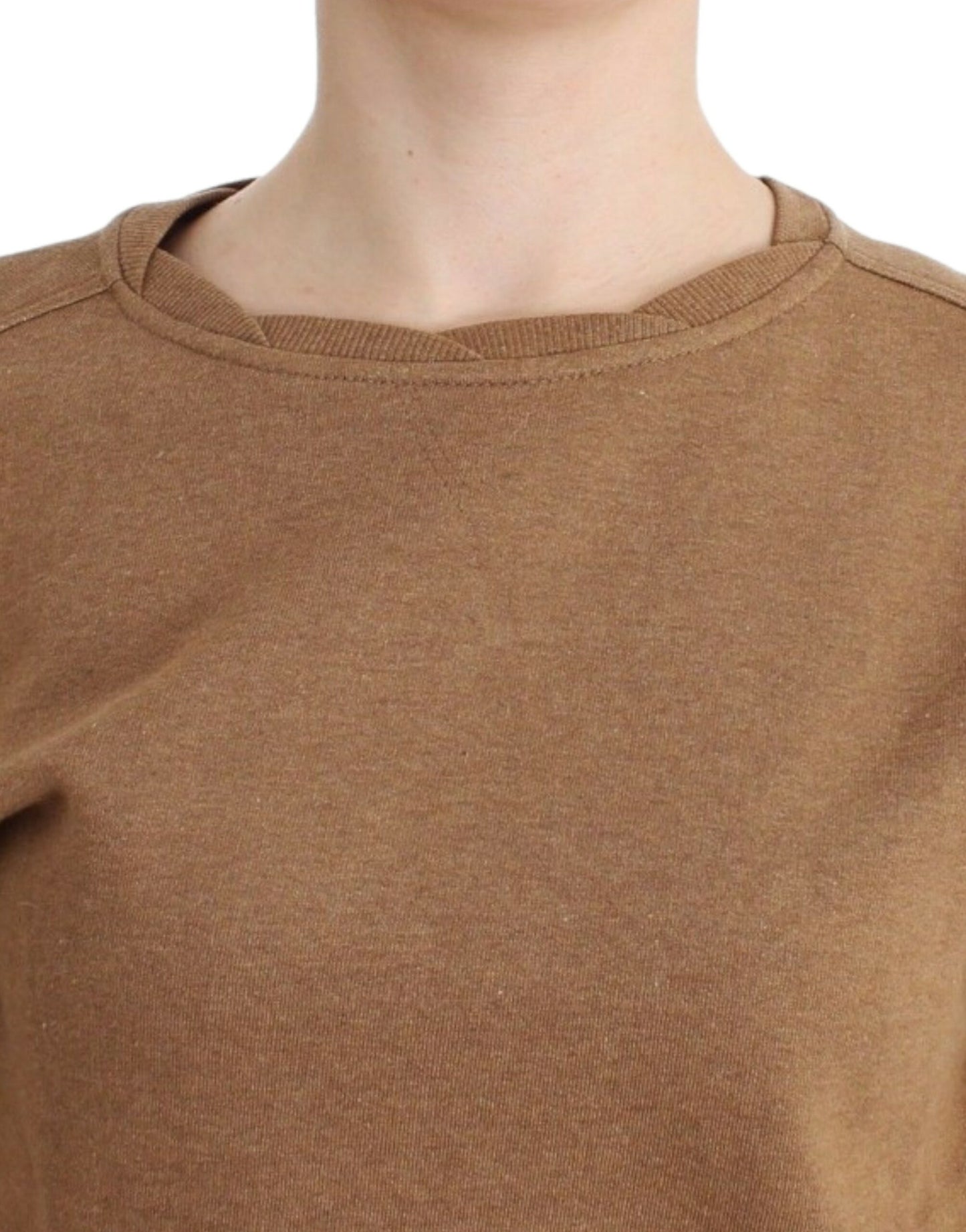 Brauner Baumwollpullover mit Rundhalsausschnitt von John Galliano