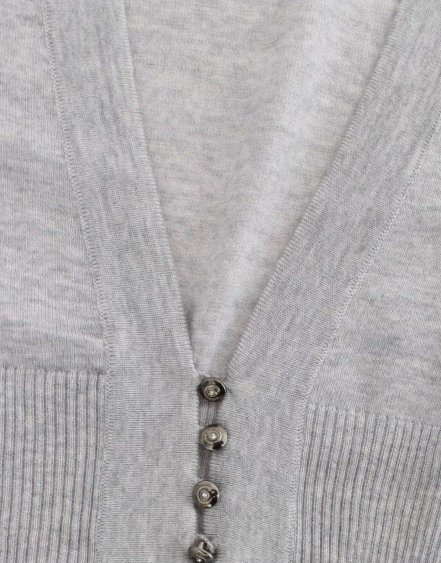 Cavalli Graue kurze Wollstrickjacke