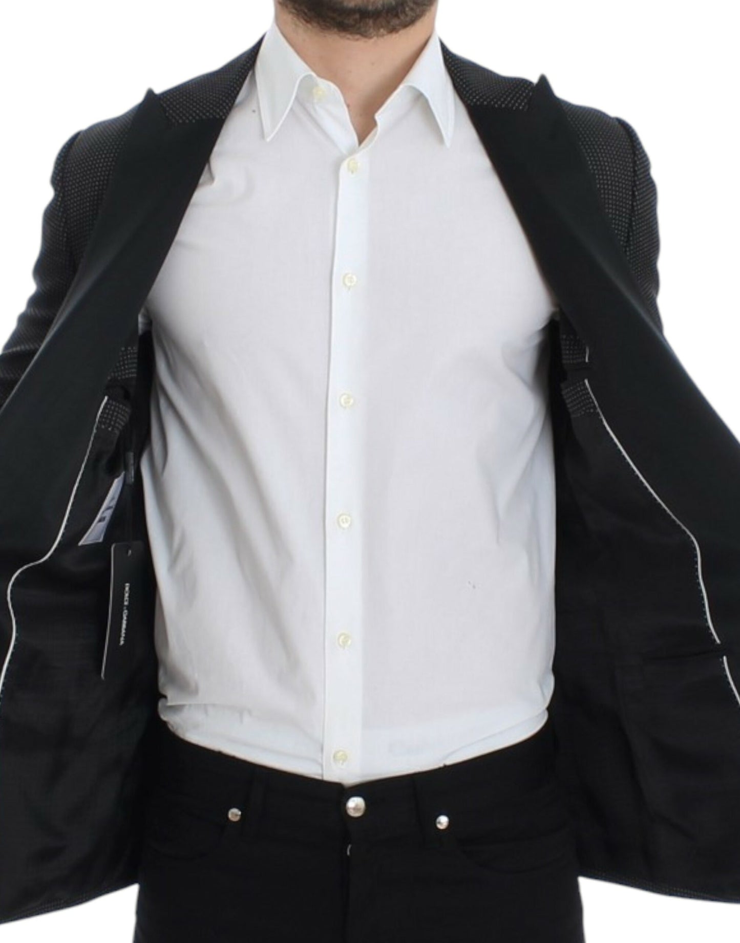 Dolce &amp; Gabbana – Schmaler MARTINI-Blazer aus schwarzer Wolle