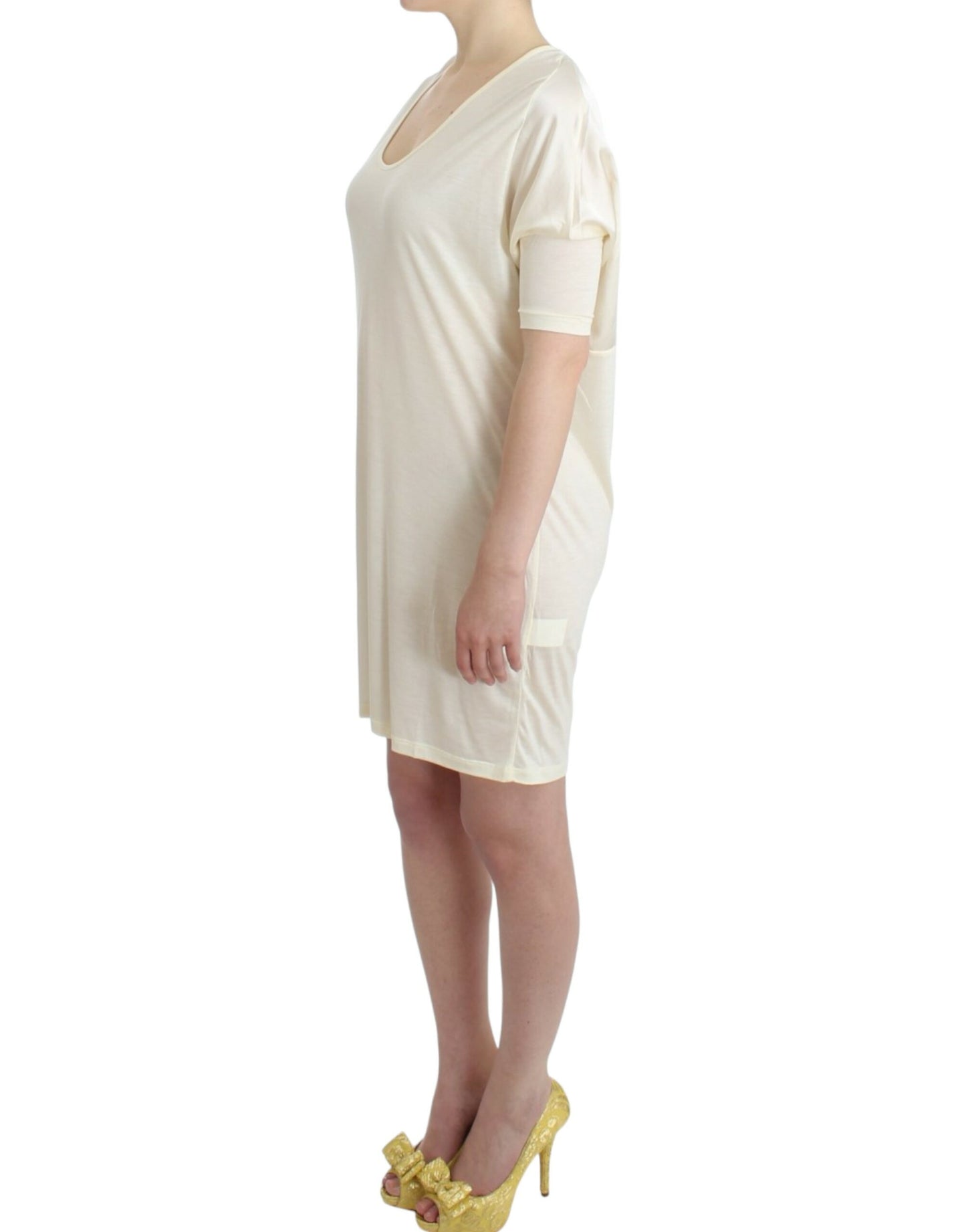Costume National – Weißes Schlauchkleid aus Modal