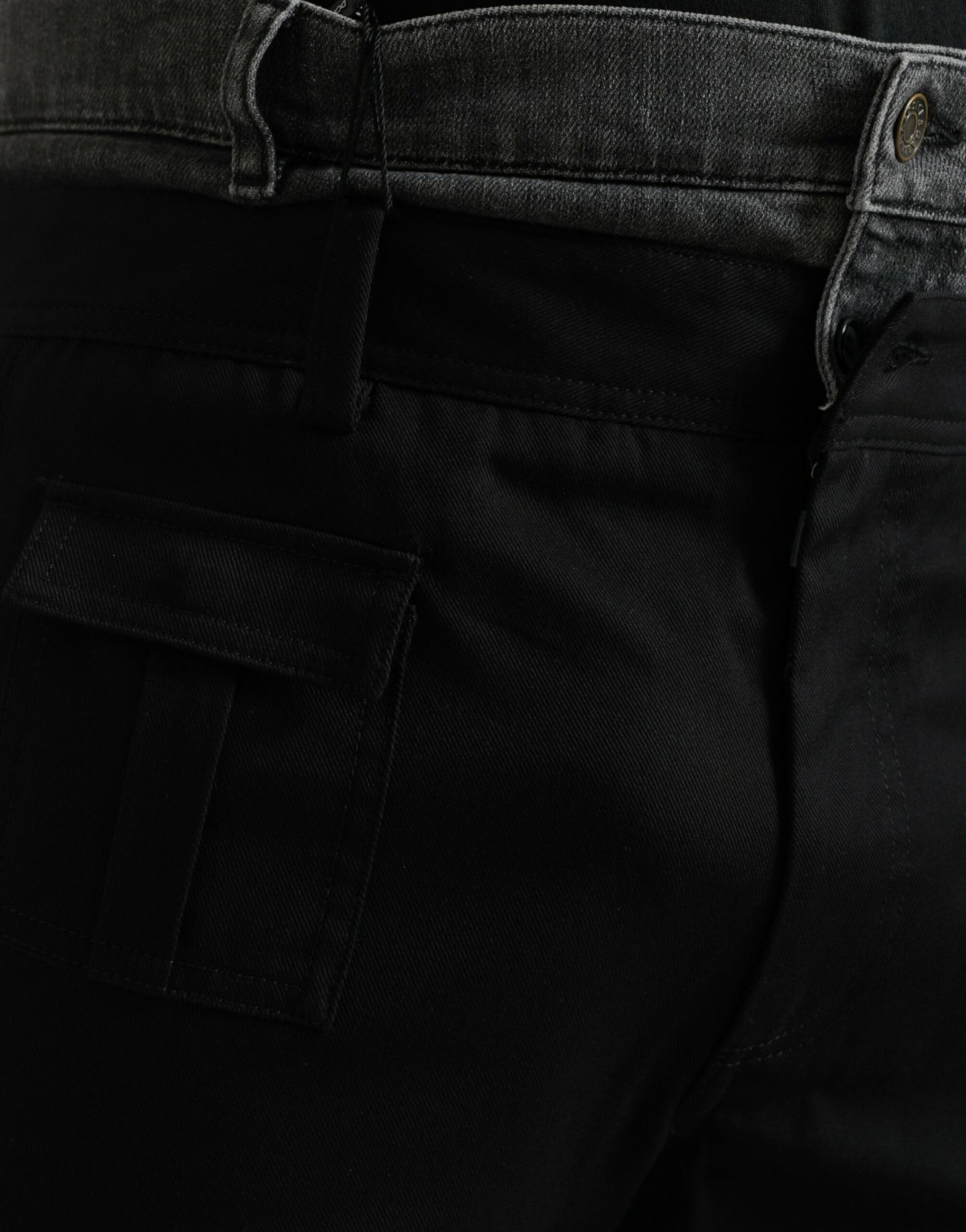 Dolce &amp; Gabbana – Schmale Jeanshose aus Baumwolldenim in Schwarz und Grau