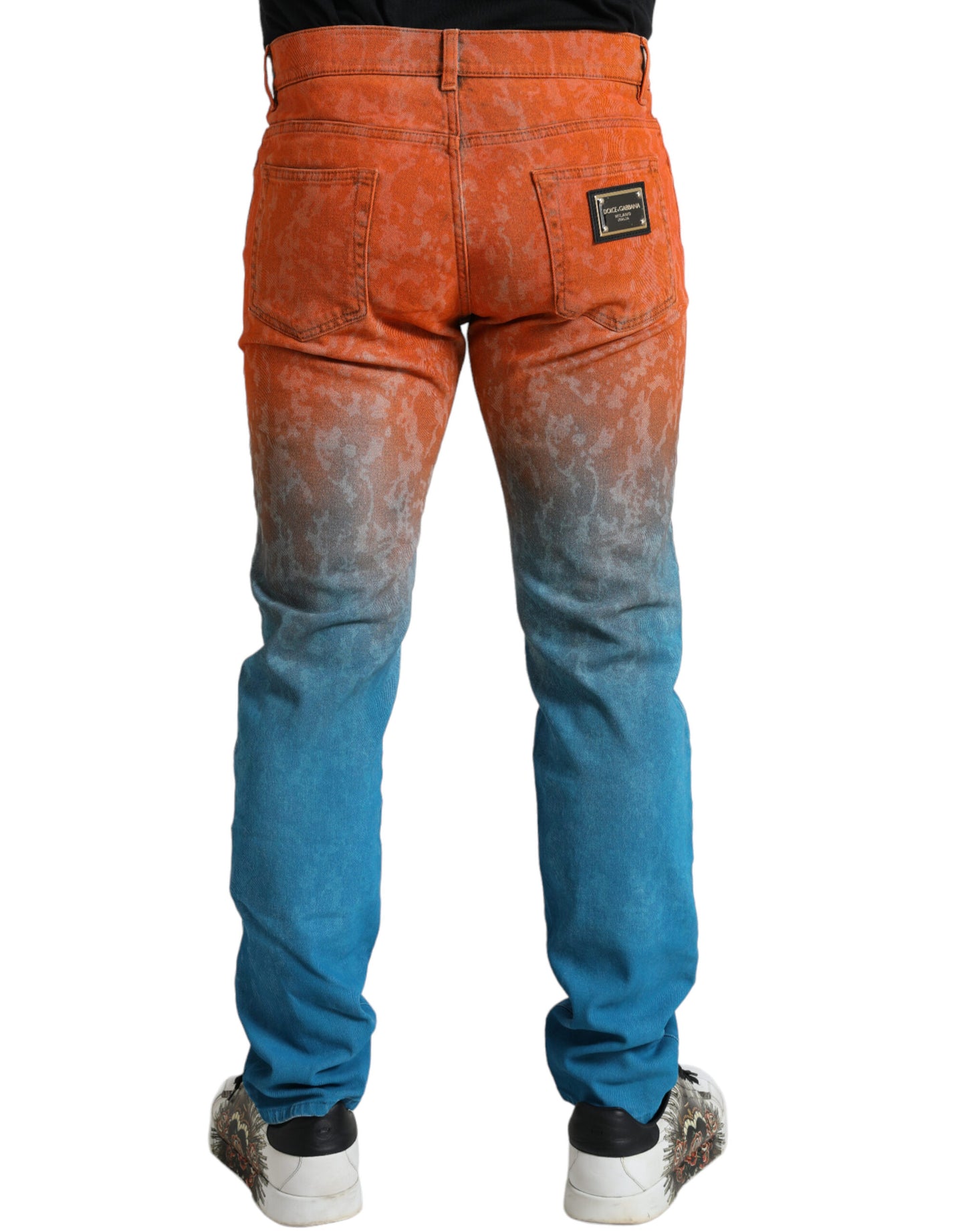 Dolce &amp; Gabbana – Schmal geschnittene Jeans aus Baumwolle mit Farbverlauf