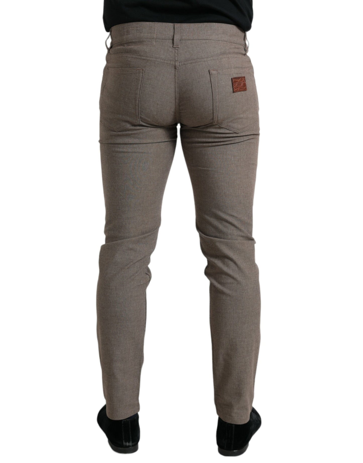 Dolce &amp; Gabbana – Enge Hose aus Baumwollstretch in Braun für Herren