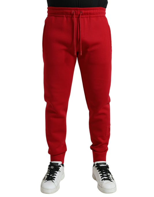 Dolce &amp; Gabbana – Enge Jogginghose aus Baumwollmischung in Rot