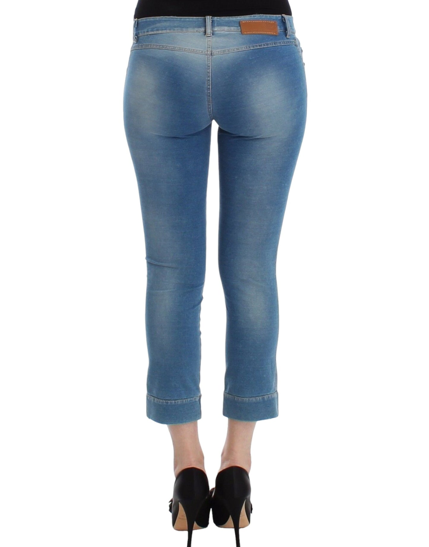 Ermanno Scervino Beachwear Blue Jeans Caprihose verkürzt