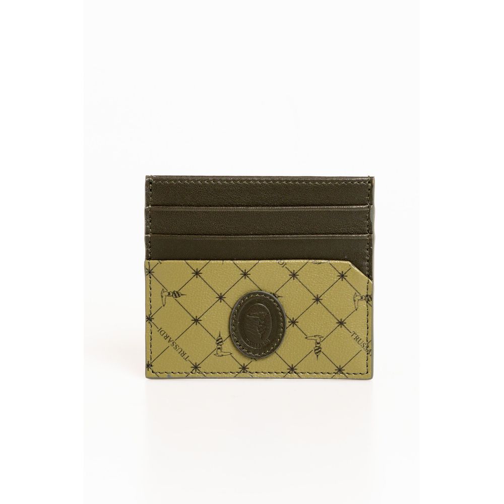 Trussardi Grüne Leder Herren Geldbörse