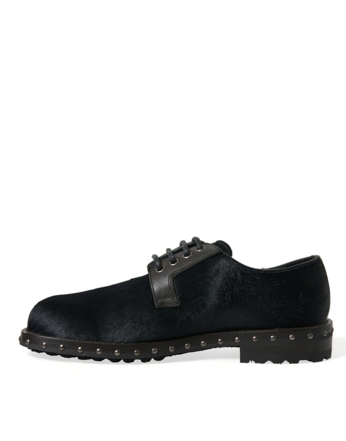 Dolce &amp; Gabbana – Derby-Schuhe „SAN PIETRO“ aus stabilem Pelz in Schwarz