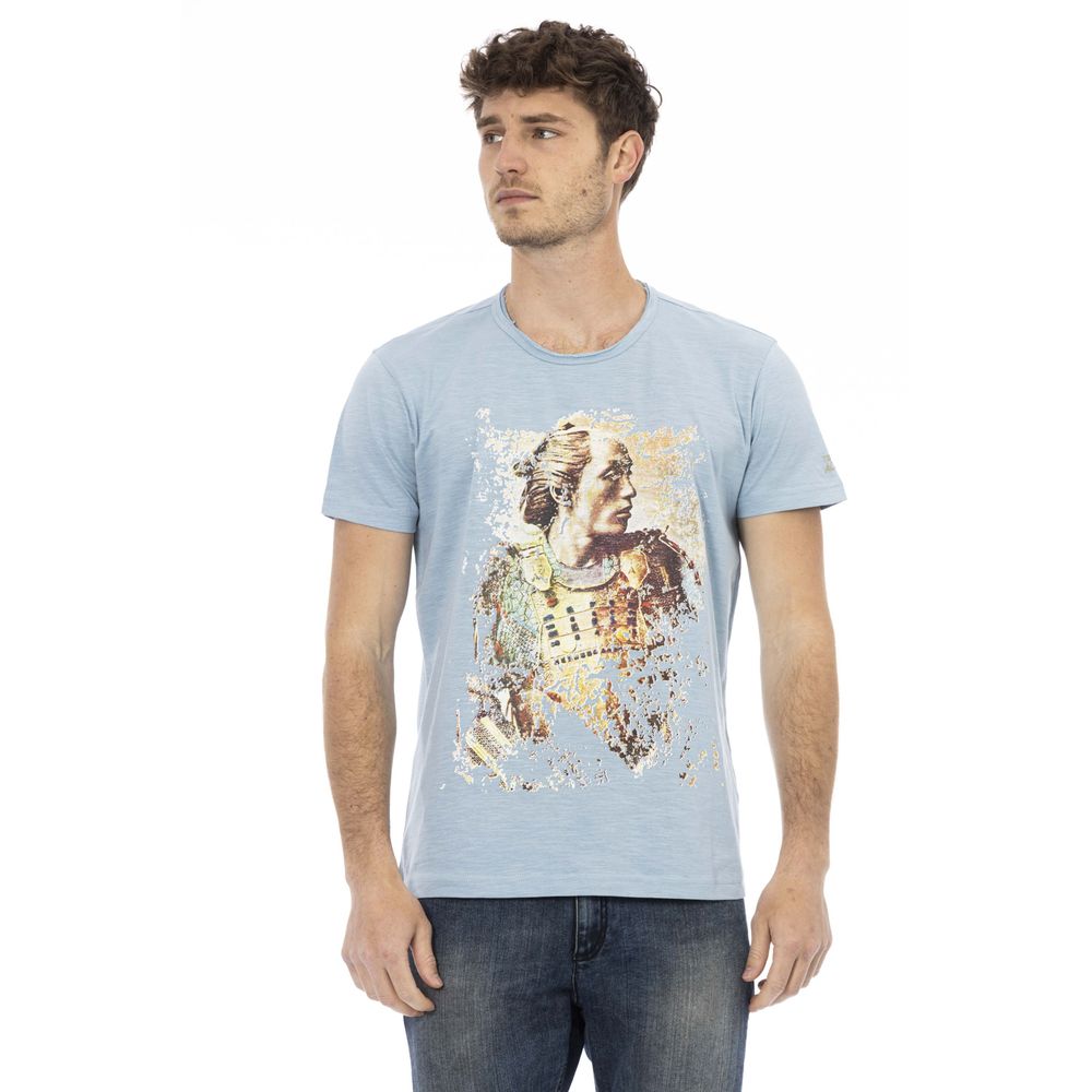 Trussardi Action Hellblaues Herren-T-Shirt aus Baumwolle