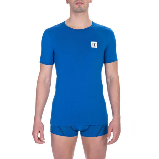Bikkembergs Blaues Baumwoll-T-Shirt für Herren