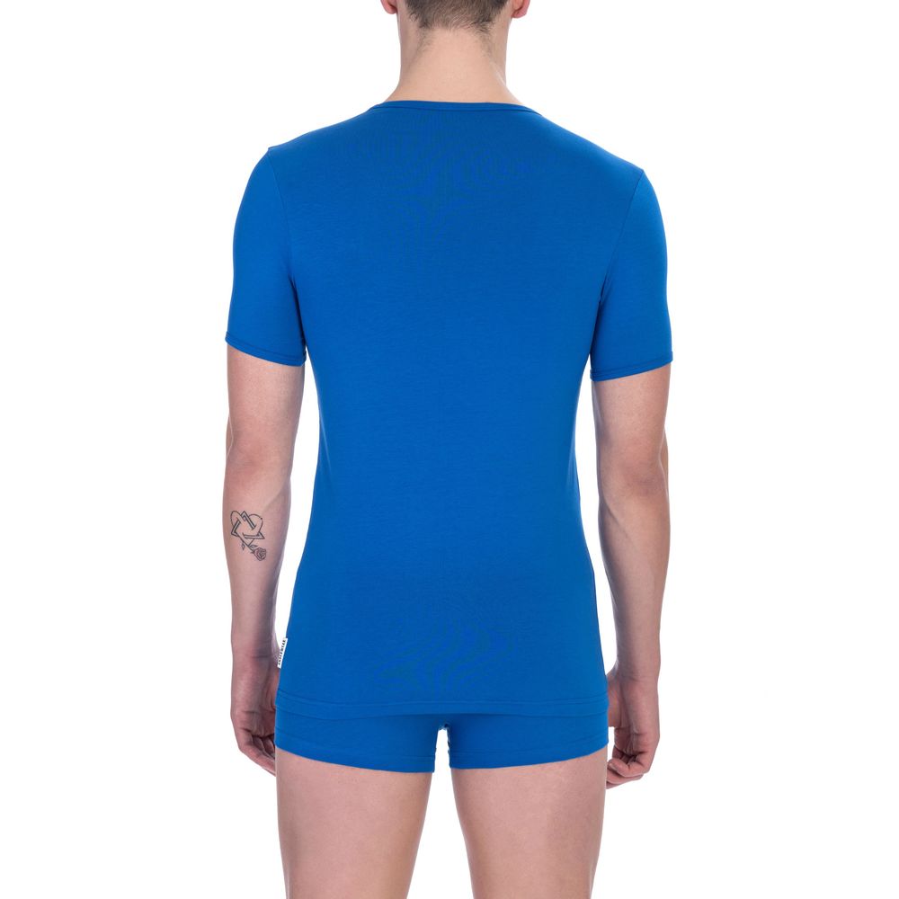 Bikkembergs Blaues Baumwoll-T-Shirt für Herren