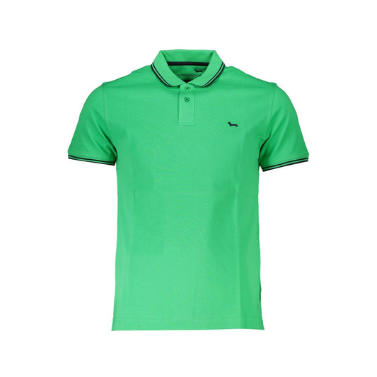 Harmont &amp; Blaine Schickes grünes Baumwollpolo mit Kontrastdetails