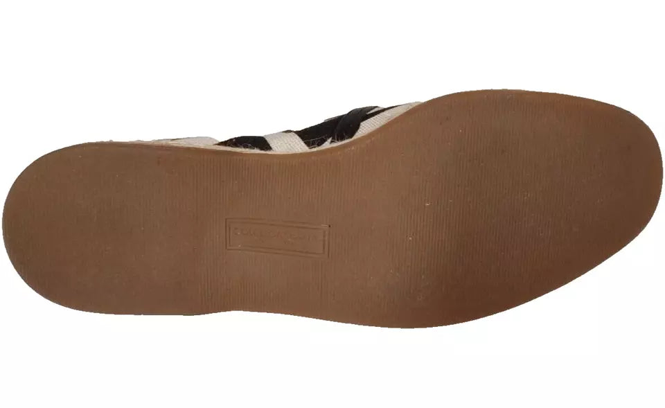 Dolce &amp; Gabbana – Espadrille-Schuhe zum Hineinschlüpfen in Schwarz und Weiß mit Streifen