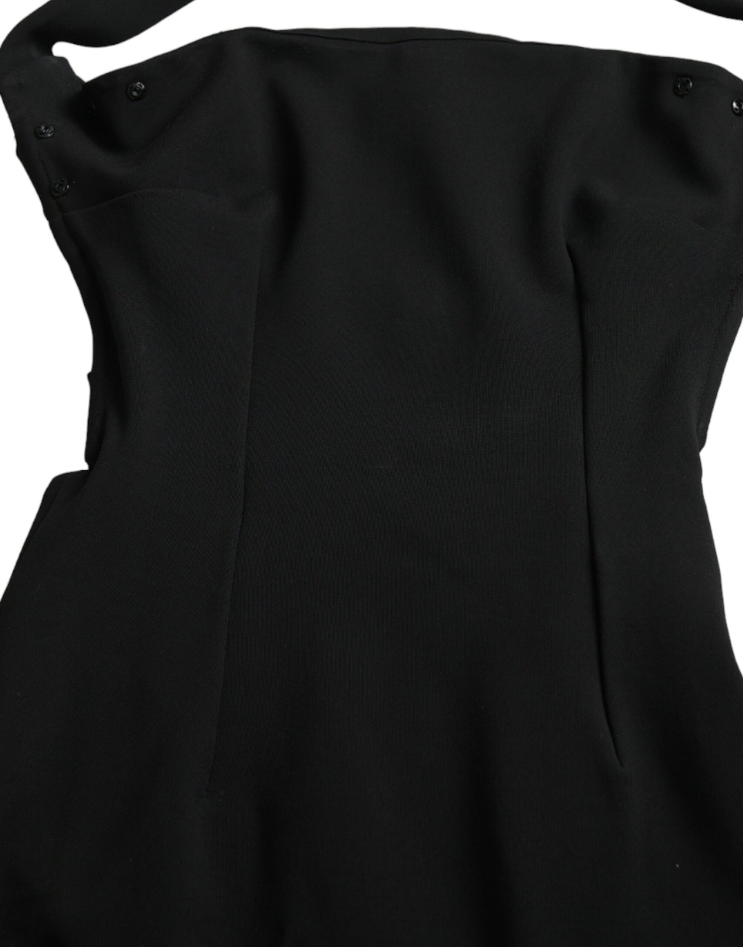 Dolce &amp; Gabbana – Schwarzes, ärmelloses Midikleid mit Neckholder