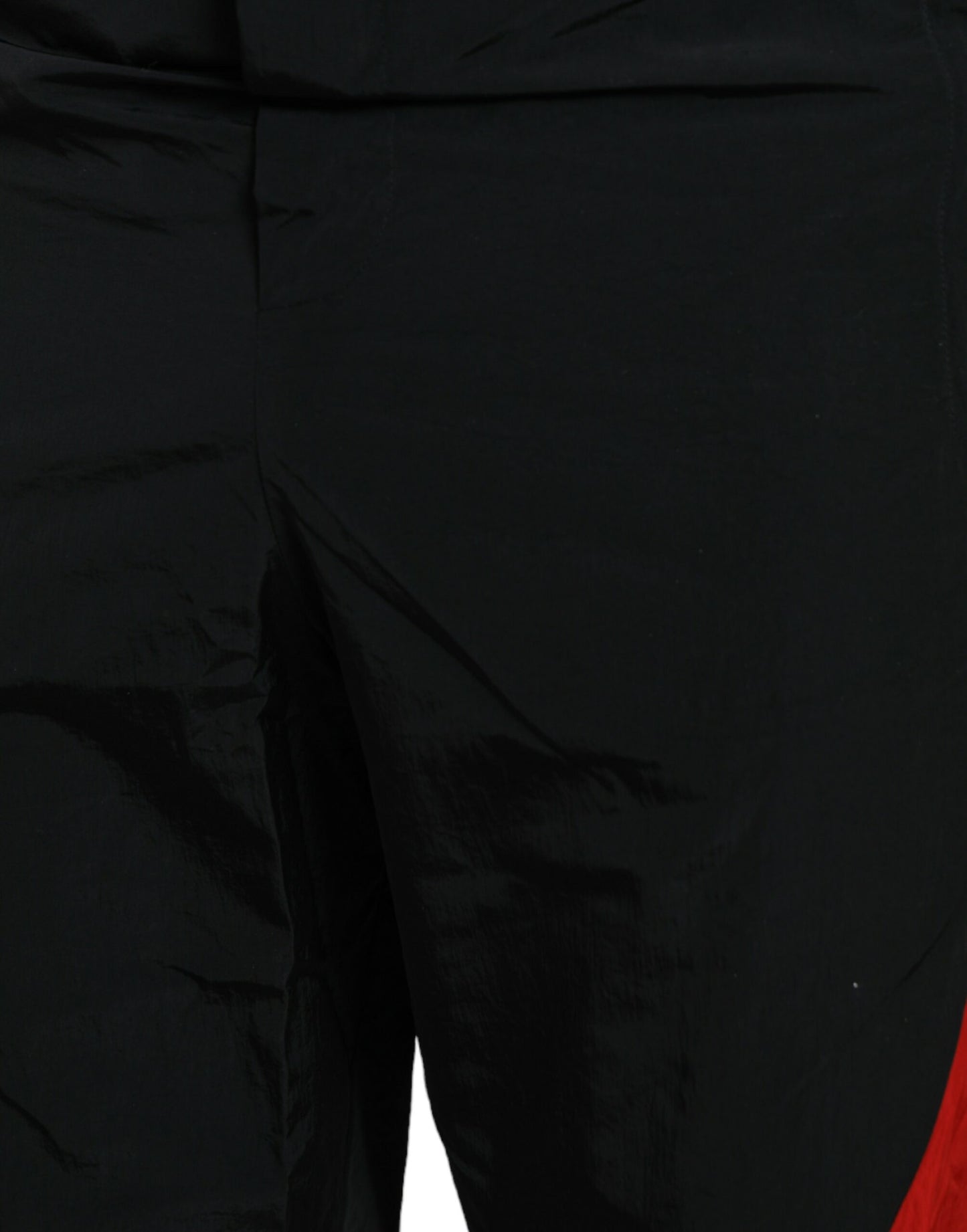 Dolce &amp; Gabbana – Jogginghose aus Nylon mit Leopardenmuster in Schwarz und Rot