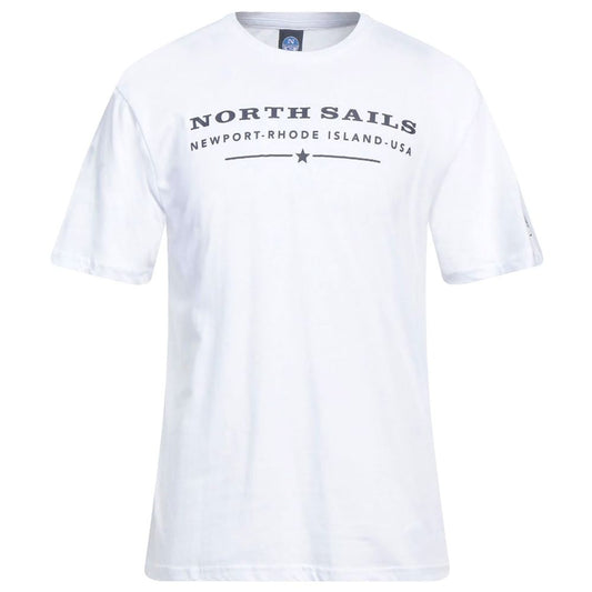 North Sails – Elegantes weißes Baumwoll-T-Shirt mit Brustaufdruck