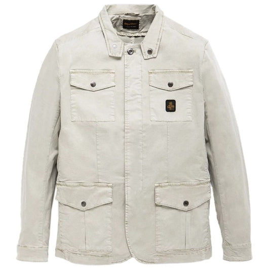 Refrigiwear – Elegante, beige Baumwolljacke mit vier Taschen