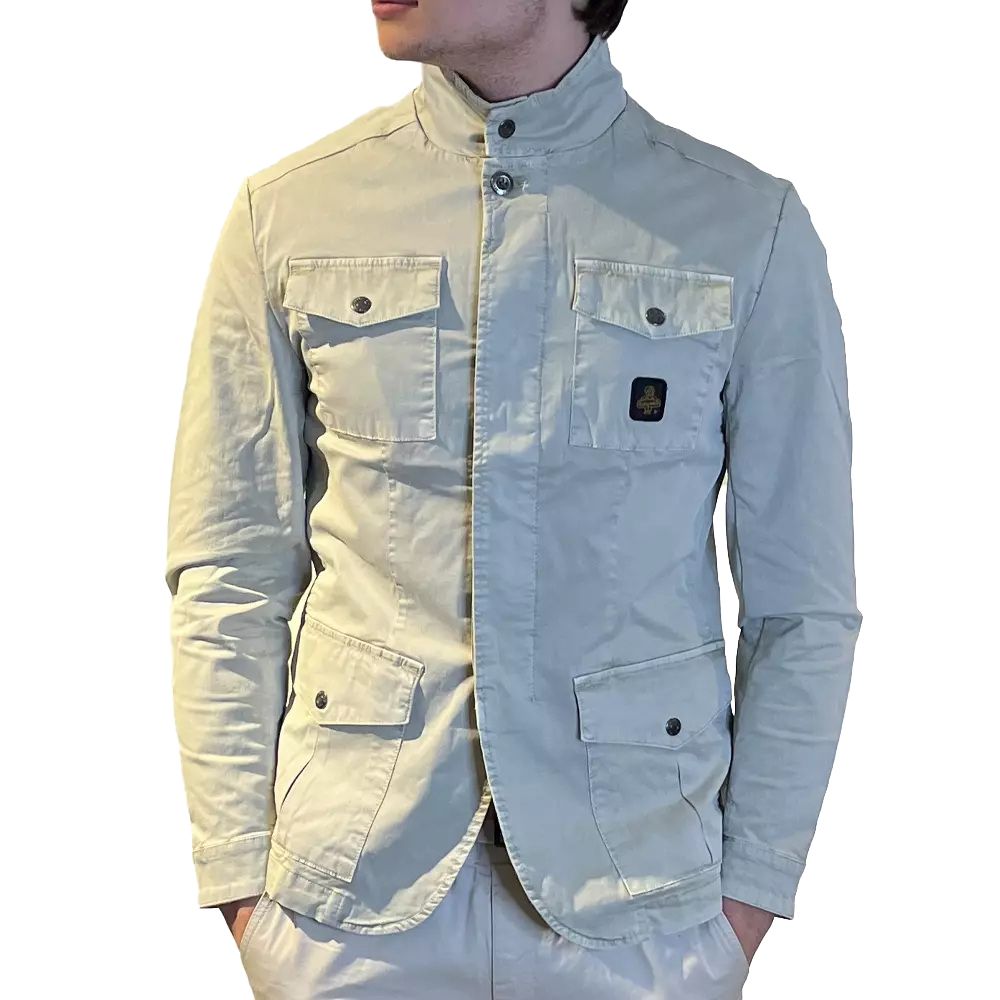 Refrigiwear – Elegante, beige Baumwolljacke mit vier Taschen