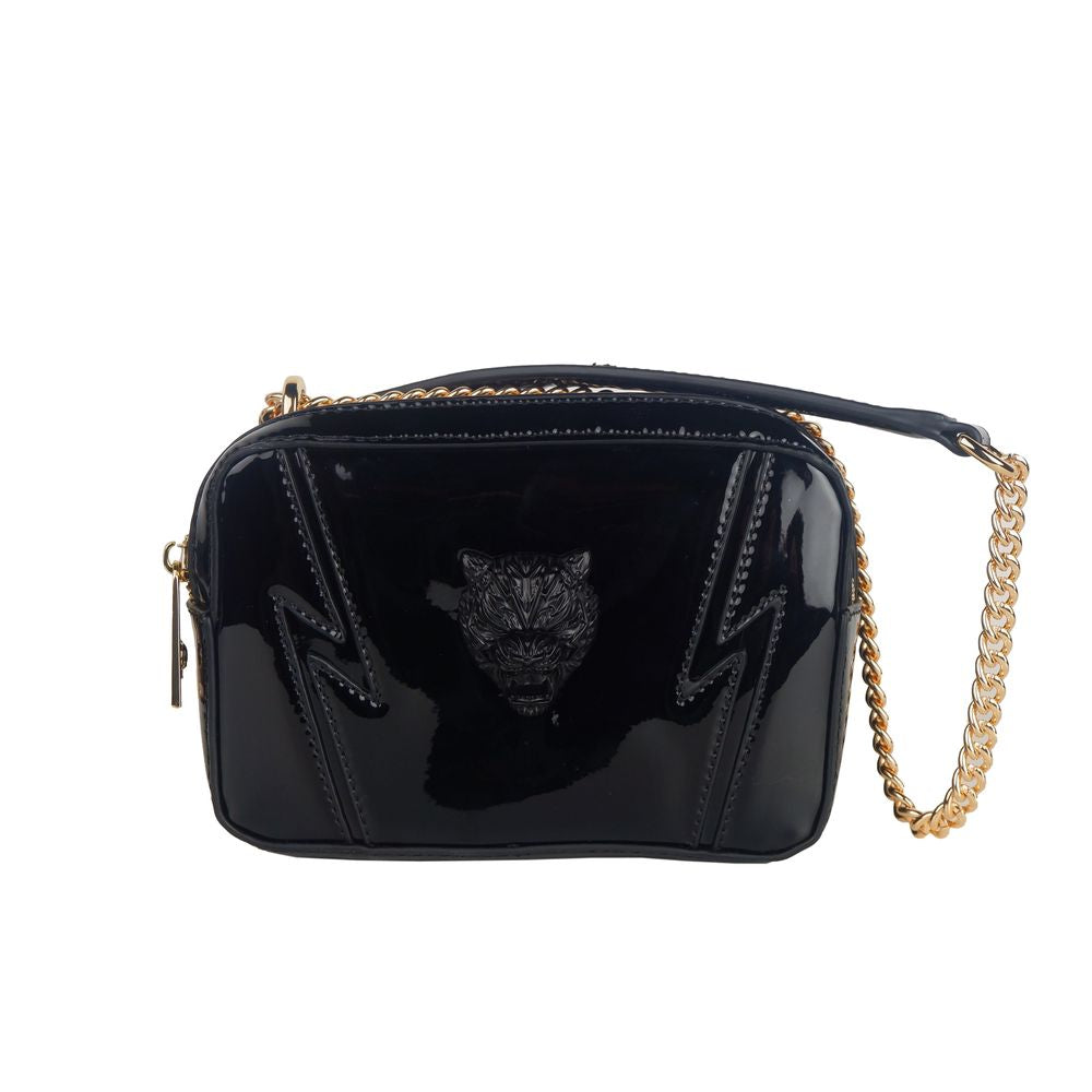 Plein Sport Elegante schwarze Schultertasche mit Kettenriemen