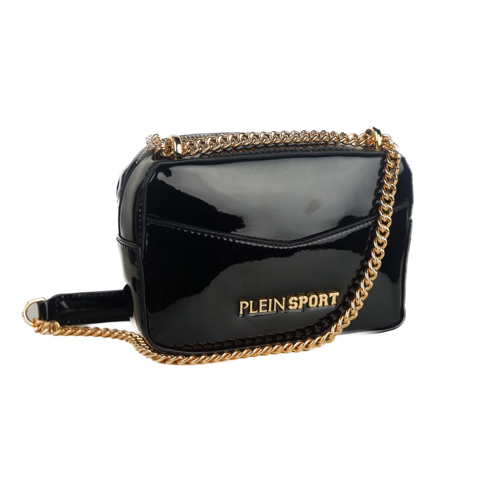 Plein Sport Elegante schwarze Schultertasche mit Kettenriemen