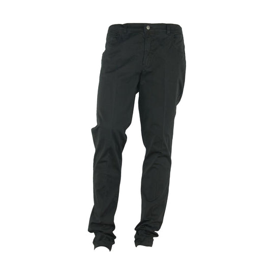 Elegante Sommerhose aus schwarzer Baumwolle, hergestellt in Italien