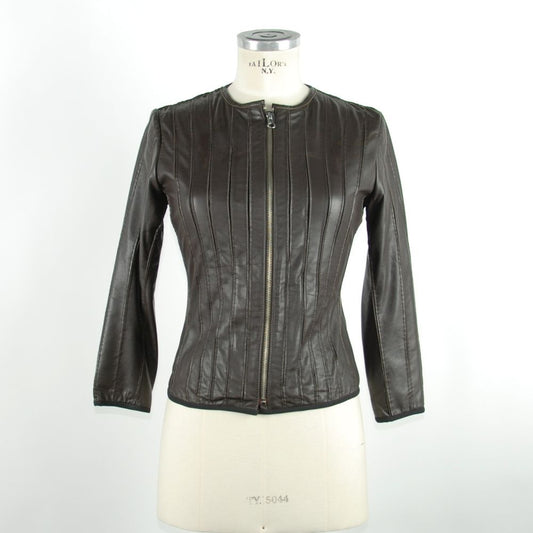 Emilio Romanelli Schwarze Lederjacke für Damen