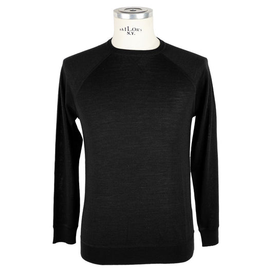 Emilio Romanelli Schwarzer Kaschmirpullover für Herren