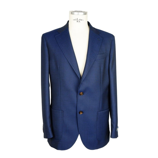Emilio Romanelli Blauer Wollblazer für Herren
