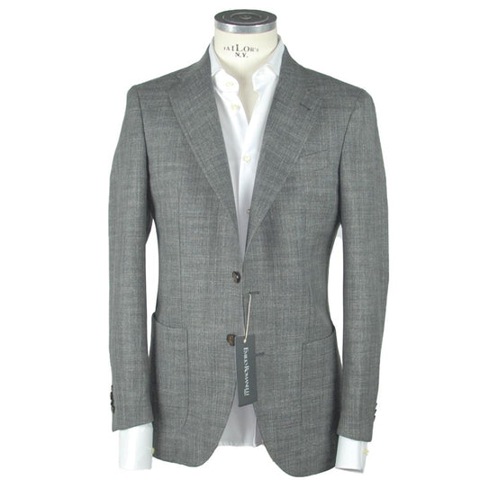 Emilio Romanelli Grauer Wollblazer für Herren