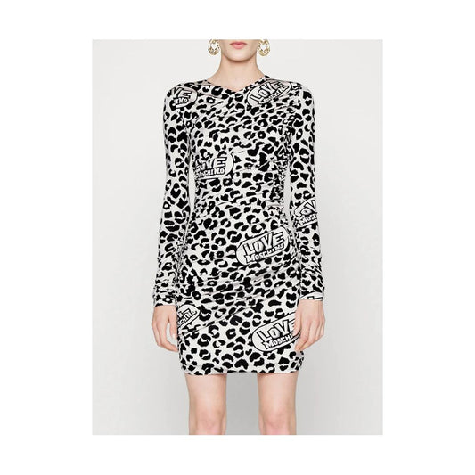Love Moschino – Weißes Viskose-Kleid für Damen