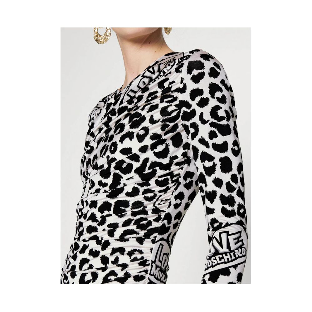 Love Moschino – Weißes Viskose-Kleid für Damen