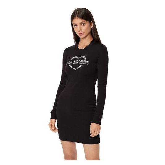 Love Moschino – Schickes Logokleid aus Baumwollmischung
