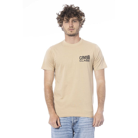 Cavalli Class Beiges Baumwoll-Herren-T-Shirt