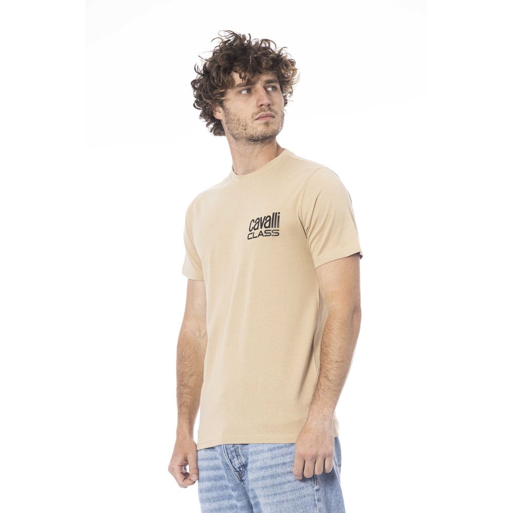 Cavalli Class Beiges Baumwoll-Herren-T-Shirt