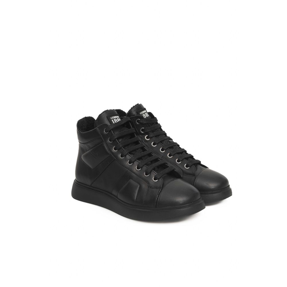 Cerruti 1881 Damen-Sneaker aus schwarzem Rindsleder