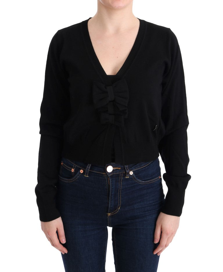 MARGHI LO‘ Schwarzer Wollblusenpullover