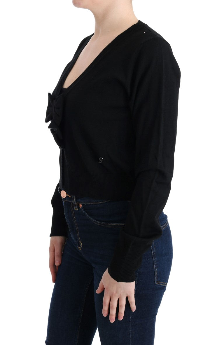 MARGHI LO‘ Schwarzer Wollblusenpullover