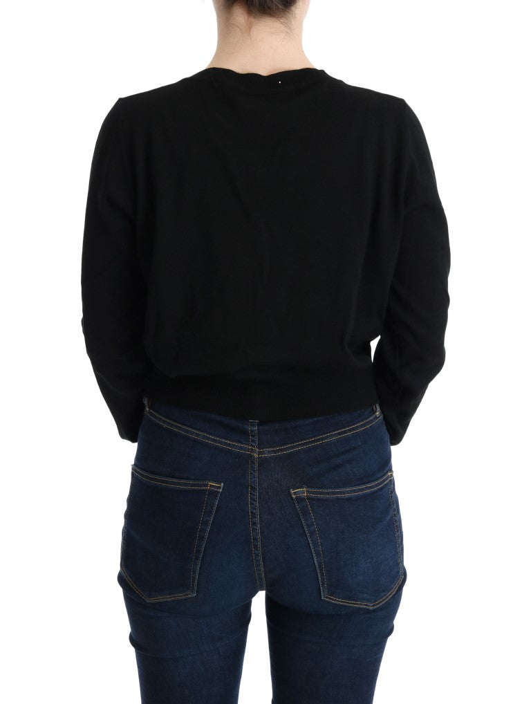 MARGHI LO‘ Schwarzer Wollblusenpullover