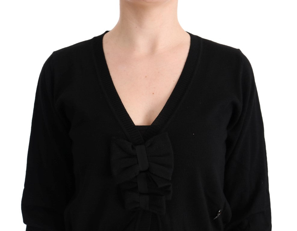 MARGHI LO‘ Schwarzer Wollblusenpullover