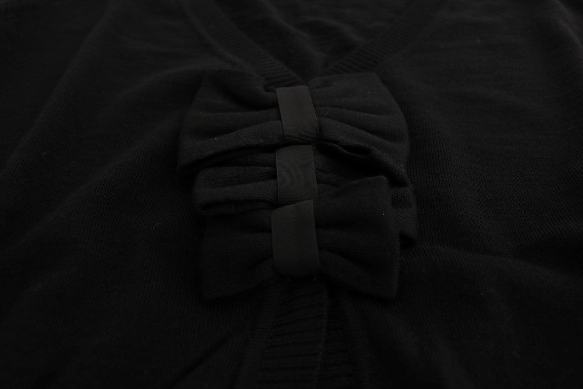 MARGHI LO‘ Schwarzer Wollblusenpullover