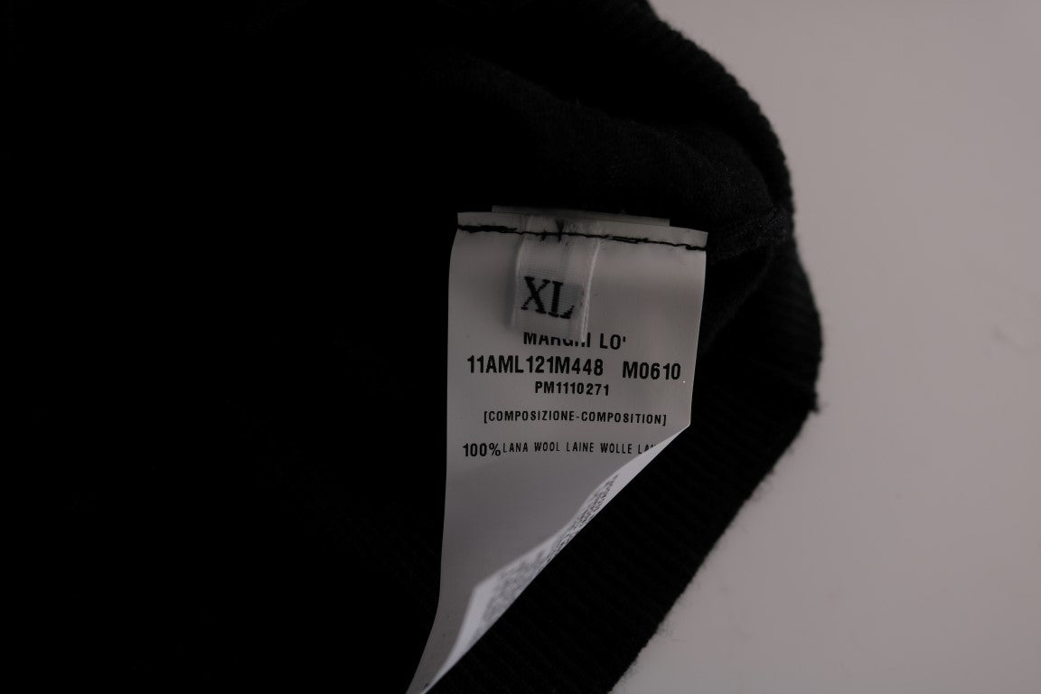 MARGHI LO‘ Schwarzer Wollblusenpullover