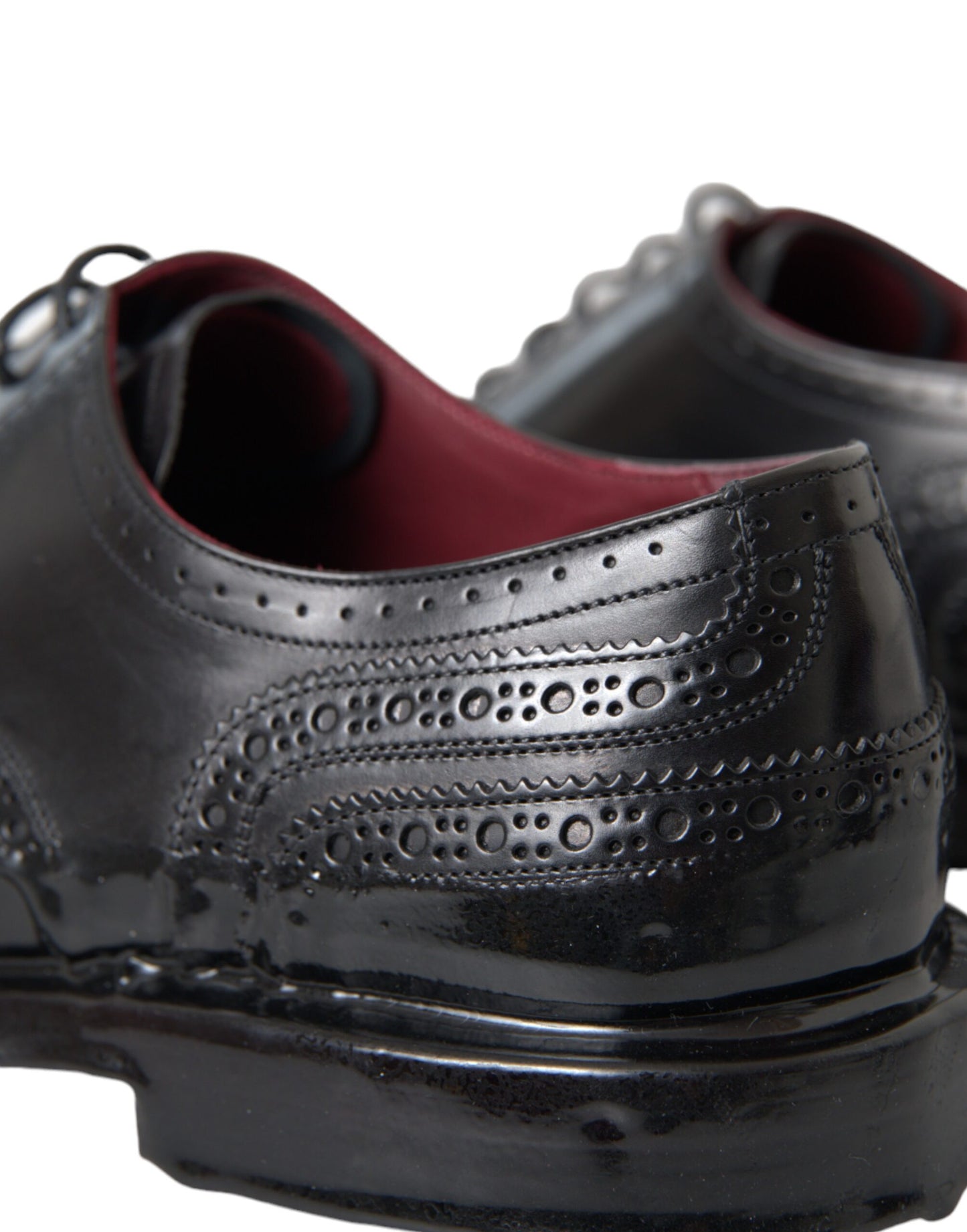Dolce &amp; Gabbana – Oxford-Schuhe aus schwarzem Leder mit Flügelkappe für formelle Herren