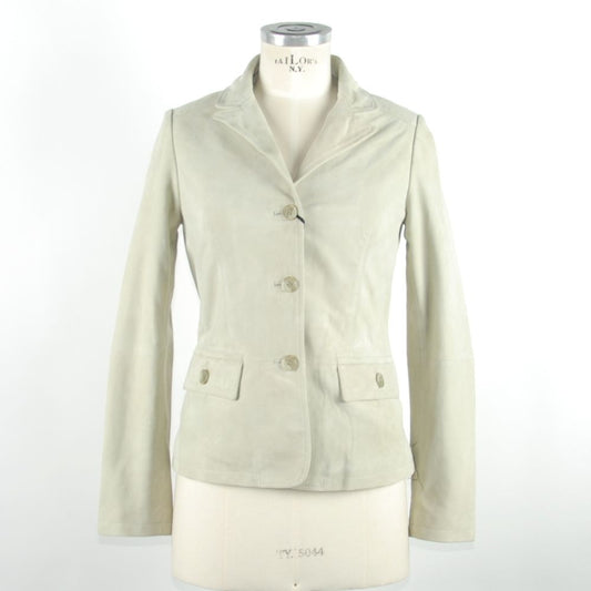 Emilio Romanelli Weiße Lederjacke für Damen